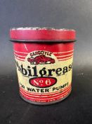 A Mobilgrease No.6 water pump small 1/4lb grease tin.