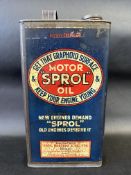 A rarely seen Sprol Motor Oil one gallon can, by Hope, Martope & Co. Ltd.