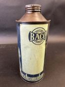 A Baco shock absorber fluid cylindrical quart can.