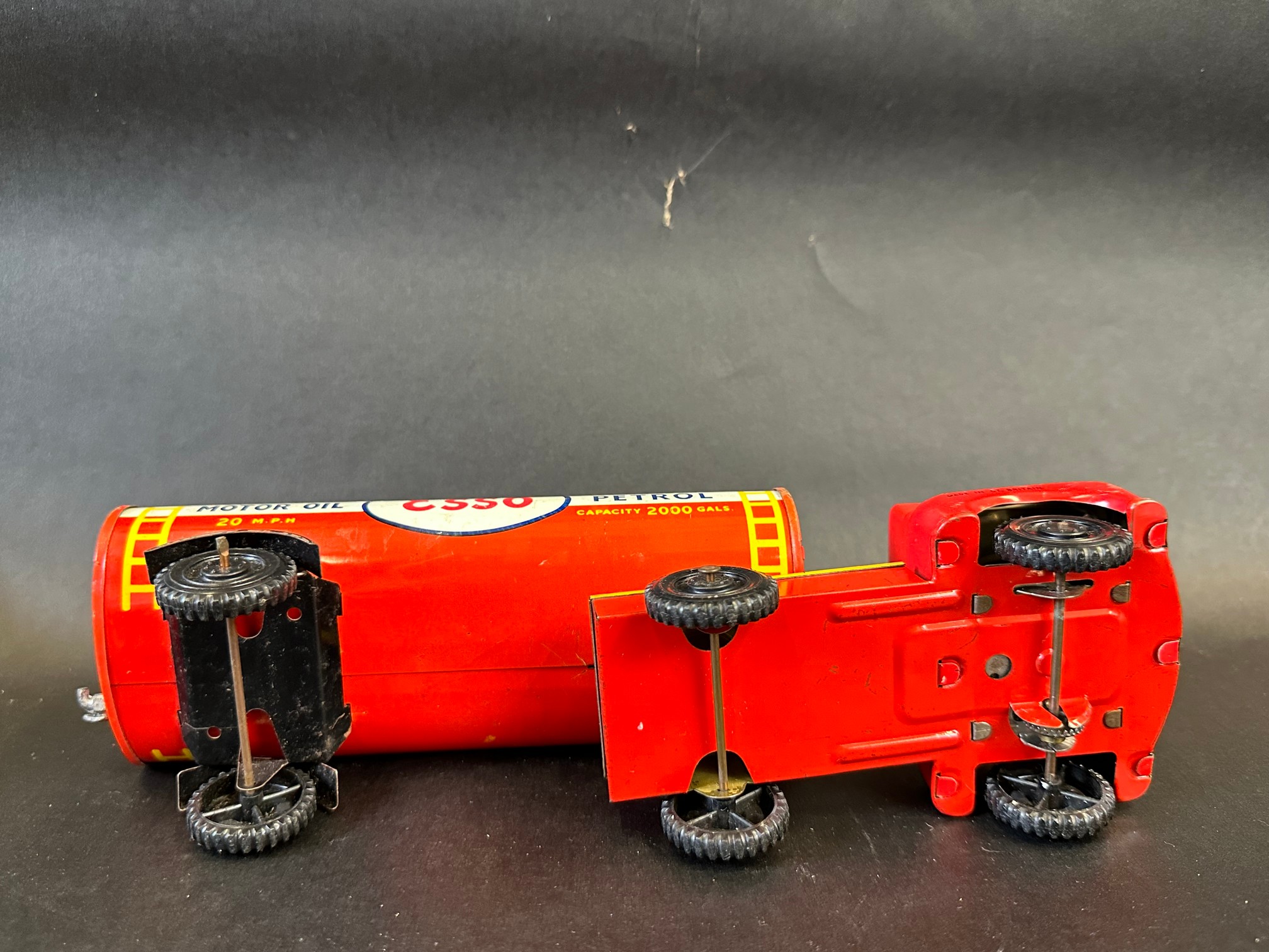 A boxed Welsotoys tinplate model of an articulated Esso petrol tanker. - Image 6 of 6