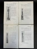 Five Weights and Measures Act 1904 pictorial leaflets showing the different types of petrol pumps
