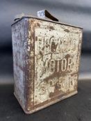 A Pegasus Motor Spirit two gallon petrol can by Valor, indistinctly dated November 1926, plain cap.