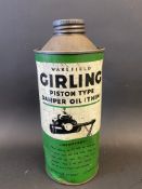 A Wakefield Girling Piston Type cylindrical quart can.