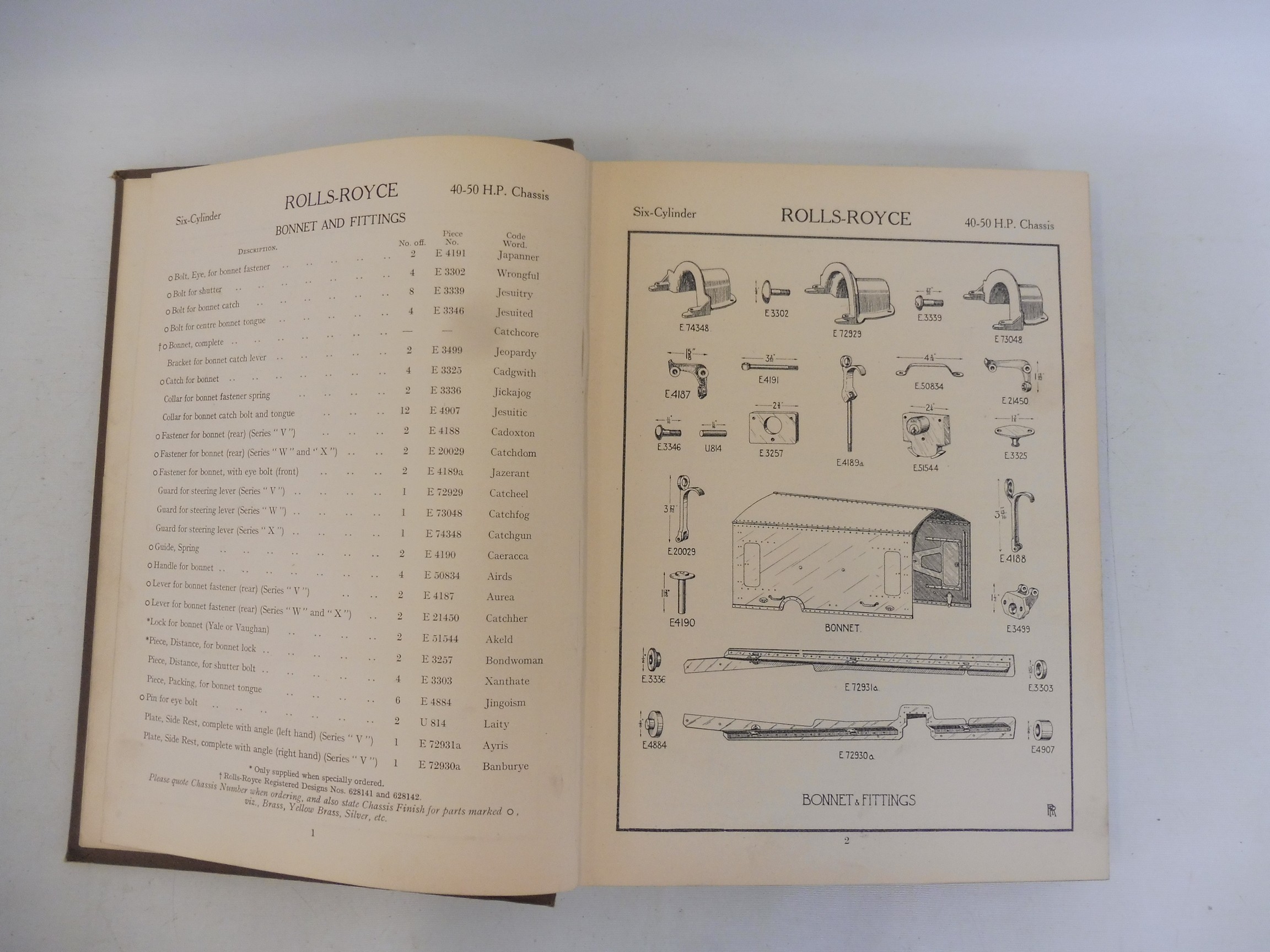 A Rolls-Royce Catalogue of Parts 40-50 HP Chassis (New Phantom) October 1926. - Image 4 of 5