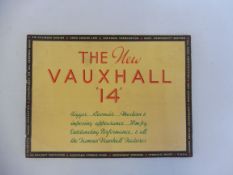 A 'New Vauxhall 14' sales brochure, circa late 1930s.