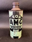 A rare ROP AMG Lub. Oil cylindrical quart oil can.
