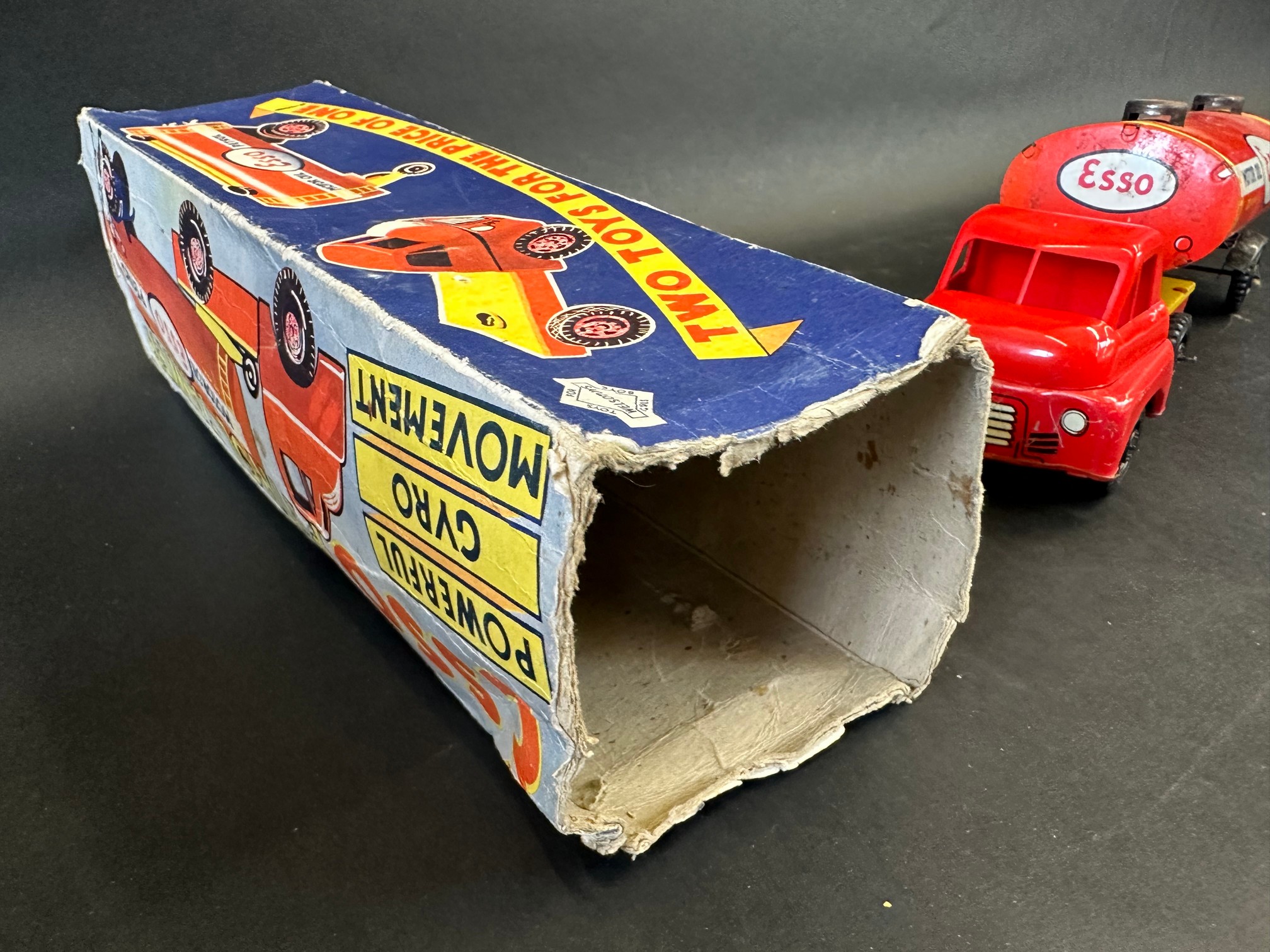 A boxed Welsotoys tinplate model of an articulated Esso petrol tanker. - Image 3 of 6