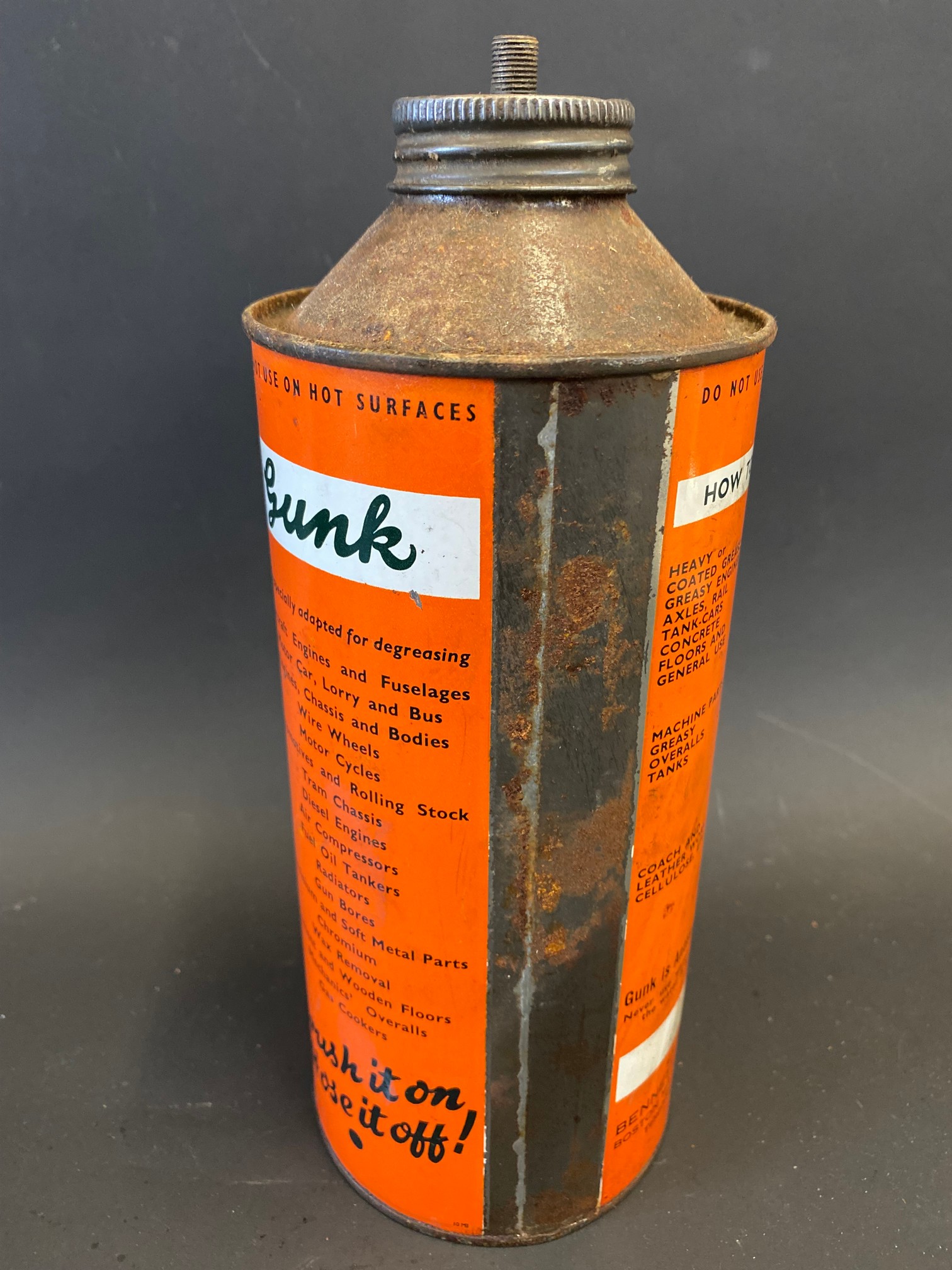 A Gunk Solution cylindrical quart can with an image on an aeroplane to the front. - Image 2 of 4