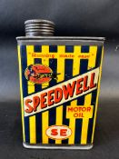 A rare Speedwell Motor Oil quart can in excellent condition.