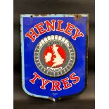 An unusual Henley Tyres double sided enamel sign by Franco, 15 x 20".