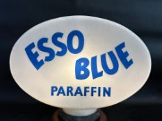 An Esso Blue Paraffin glass petrol pump globe by Hailware in excellent condition.
