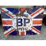 A BP Motor Spirit Union Jack enamel sign, 54 x 36".
