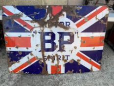 A BP Motor Spirit Union Jack enamel sign, 54 x 36".