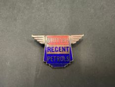 A Regent 'British Petrols' enamel lapel badge, indistinctly stamped to verso.