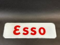 A small Esso glass petrol pump brand insert, 12 1/2 x 4".