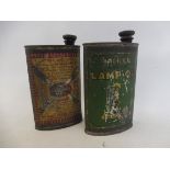 A Raleigh Bicycle Lamp Oil oval can and another for Searchlight.