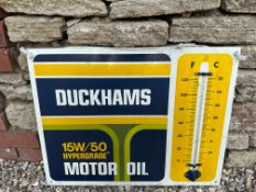 A Duckhams 15W/50 Motor Oil thermometer, 26 x 20".