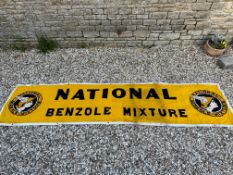 A large National Benzole Mixture banner by Adam & Lane & Neeve Ltd, 151 x 37 1/2".