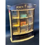An unusual John Bull display case designed as a shop window, 13 3/4" w x 19" h x 6" d.