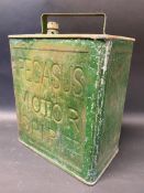A Pegasus Motor Spirit two gallon petrol can, Vacuum Oil Co. of South Africa Ltd. plate to handle