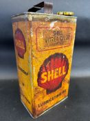 A Shell Motor Oil gallon can with correct cap.