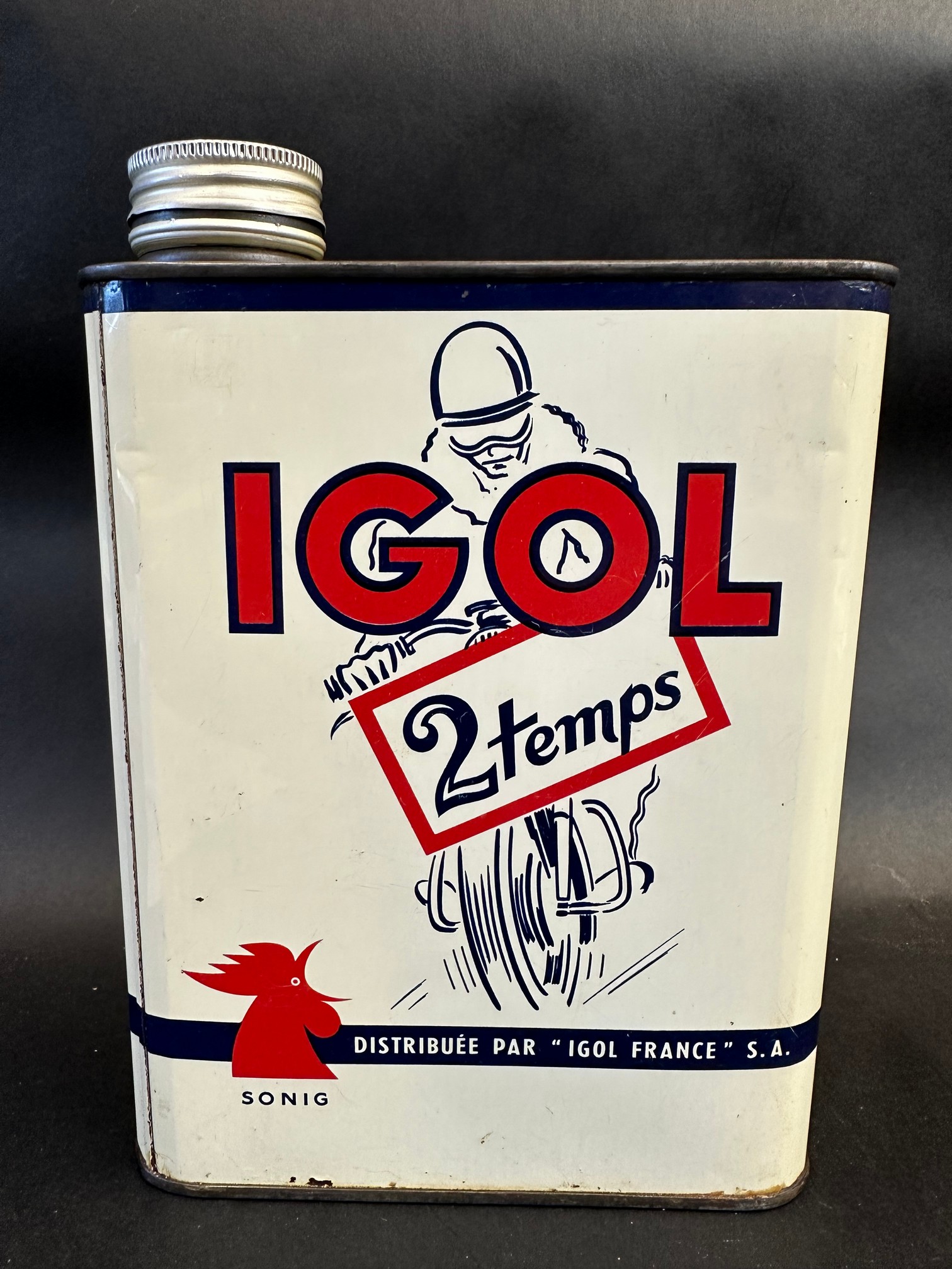 A French IGOL oil can in superb condition, for motorcycle two stroke oil produced for the Isle of - Image 2 of 4