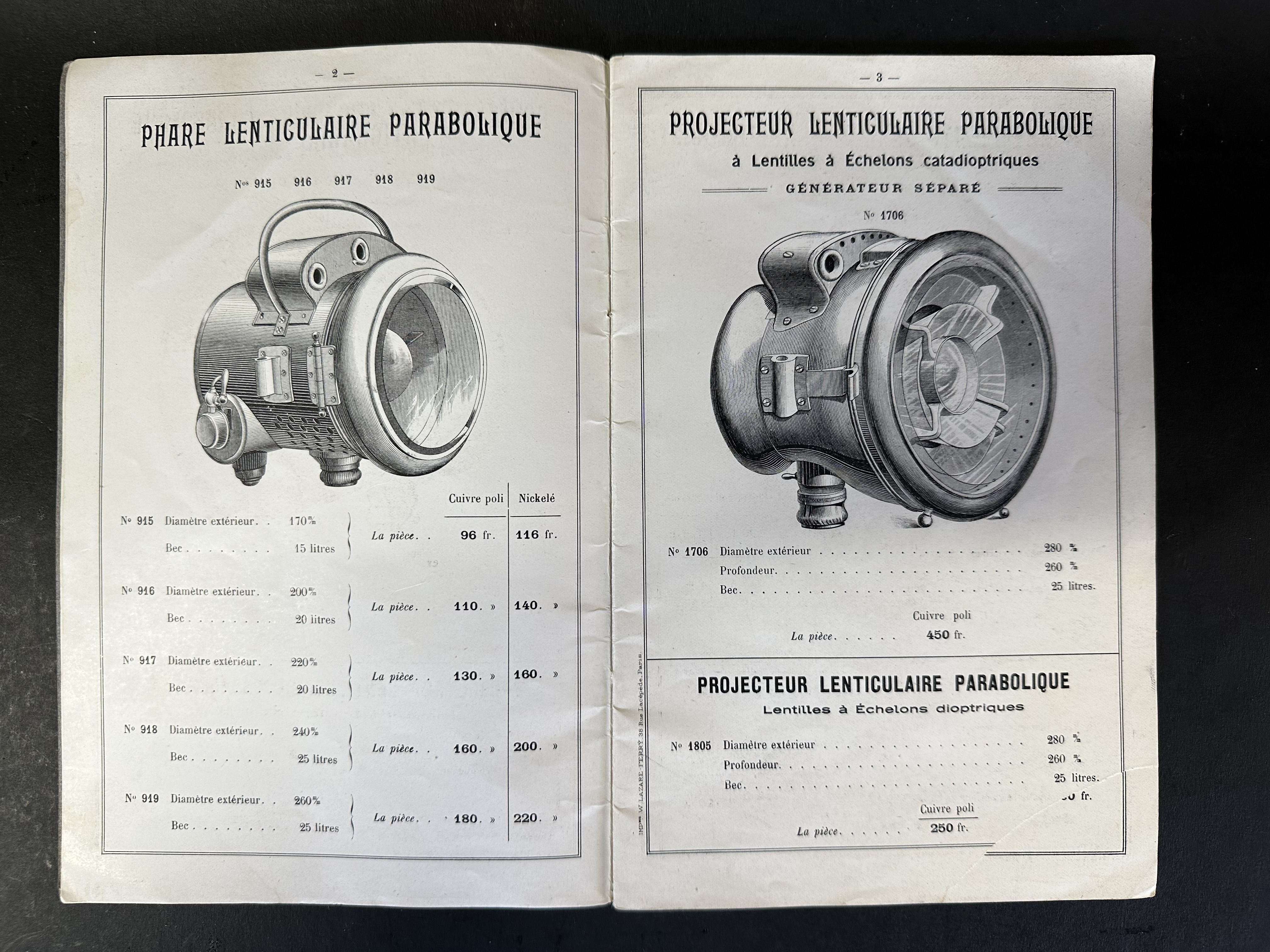 A rare 1912 sales brochure for Lanternes & Phares 'Genies Freres, Paris, beautifully illustrated - Image 4 of 14