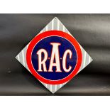 An early RAC lozenge shaped enamel sign by Franco, in excellent condition, 25 x 25".