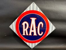 An early RAC lozenge shaped enamel sign by Franco, in excellent condition, 25 x 25".