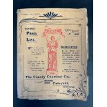 A rare 1898 revised price list for The County Chemical Co Cycle Season, fully illustrated throughout