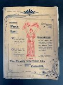 A rare 1898 revised price list for The County Chemical Co Cycle Season, fully illustrated throughout
