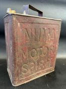 A NUMA Motor Spirit two gallon petrol can by J.G.C. Glasgow, dated May 1934, plain cap.