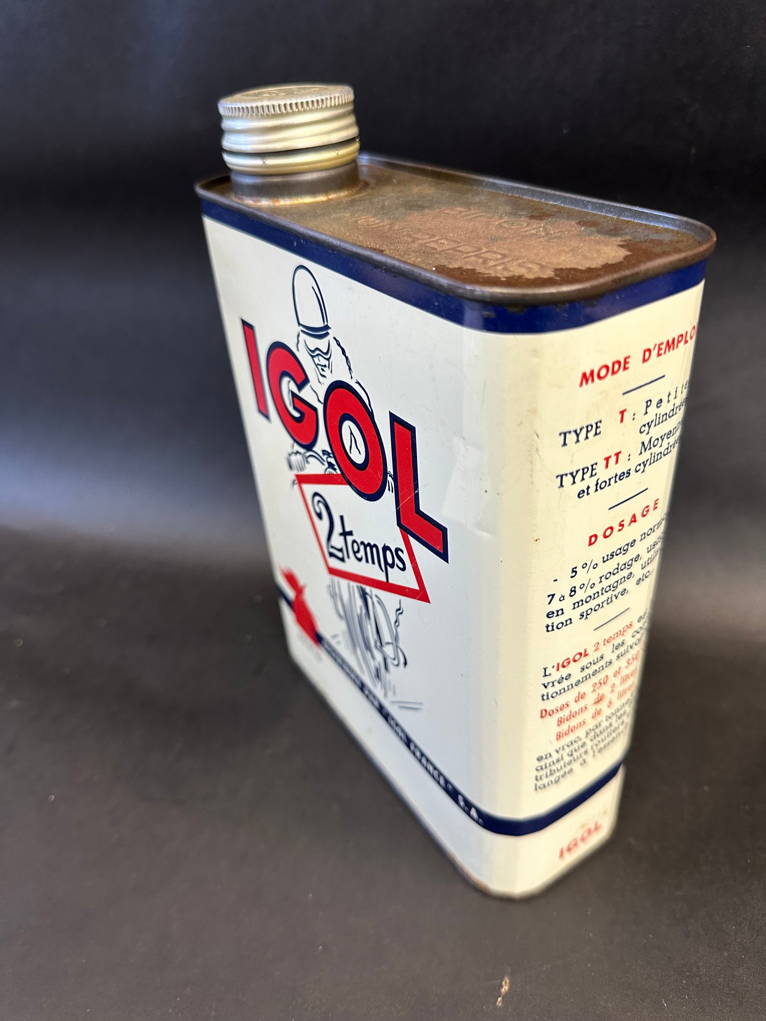 A French IGOL oil can in superb condition, for motorcycle two stroke oil produced for the Isle of - Image 3 of 4