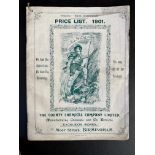 A rare 1901 price list for The County Chemical Company Limited, fully illustrated throughout