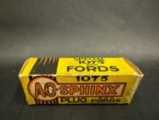 A boxed AC Sphinx Plug for Fords, no. 1075.