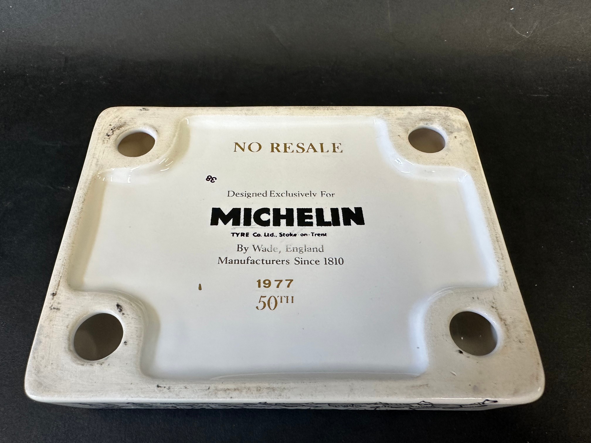 A Wade Michelin 50th anniversary commemorative porcelain ashtray. - Image 2 of 2