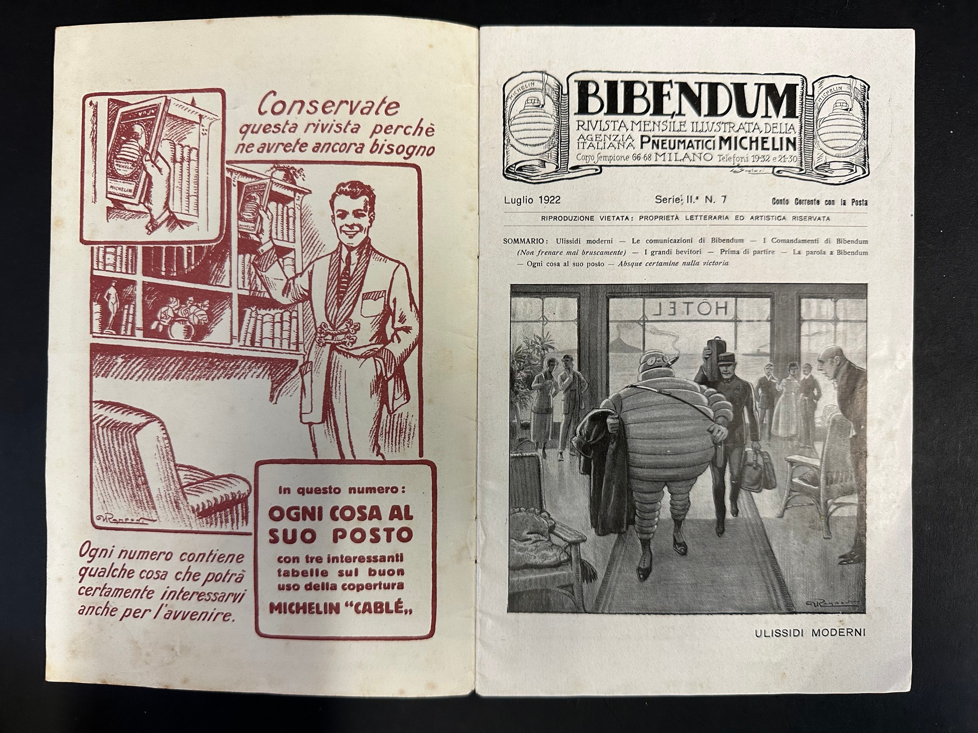 A rare Michelin publication titled 'Bibendum', dated 1922, beautifully illustrated throughout. - Image 2 of 10