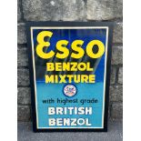 A rare surviving poster advertising Esso Benzol Mixture, framed, 22 x 32".