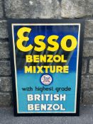 A rare surviving poster advertising Esso Benzol Mixture, framed, 22 x 32".