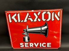 A good Continental pictorial enamel sign advertising Klaxon horns, superb gloss, 23 1/2 x 19".