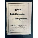 A rare 1899 brochure for Chemical Preparations and Novel Accessories, The County Chemical Co
