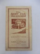 A small Edwardian Morris sales brochure titled 'The Light Car Pre-Eminent' featuring the Morris