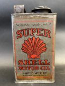 A very rare and early Super Shell Motor Oil quart can, in good condition.