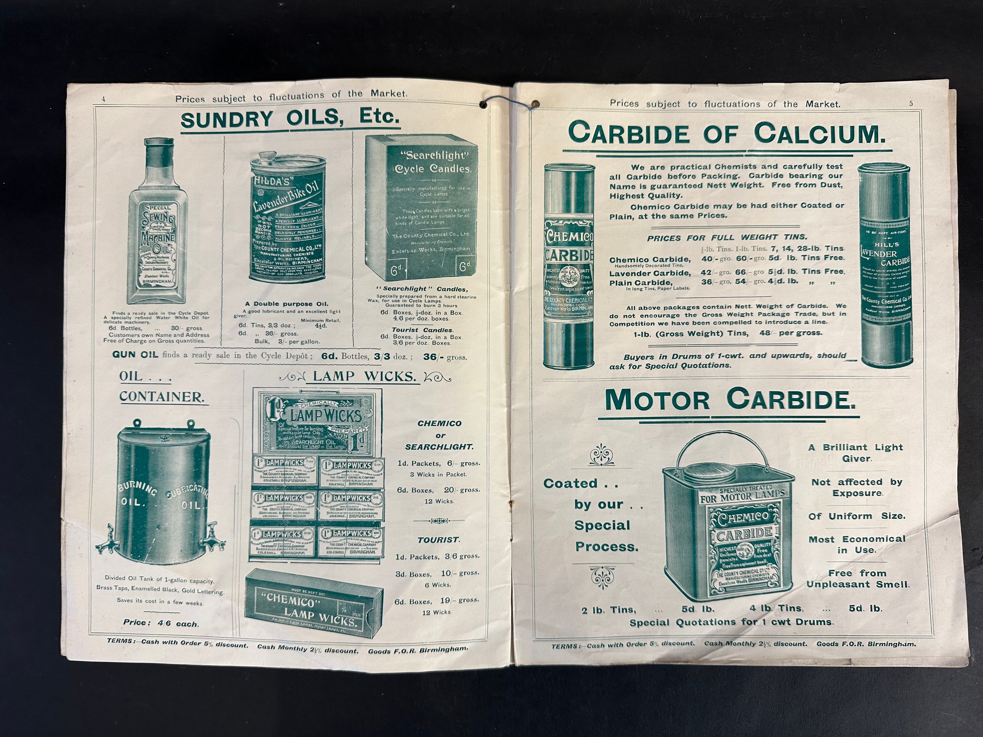 A rare 1904 price list for The County Chemical Company Limited (Chemico), Cycle & Motor Trade - Image 3 of 9