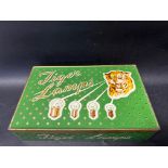 A Tiger Lamps rectangular dispensing tin in excellent condition.