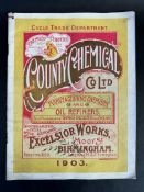 A rare 1903 price list for The County Chemical Company Limited (Chemico), Cycle Trade Department,