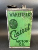 A Wakefield Castrol Motor Oil half gallon can, earlier lighter green version.