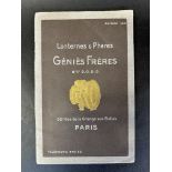 A rare 1912 sales brochure for Lanternes & Phares 'Genies Freres, Paris, beautifully illustrated