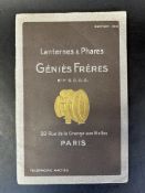 A rare 1912 sales brochure for Lanternes & Phares 'Genies Freres, Paris, beautifully illustrated