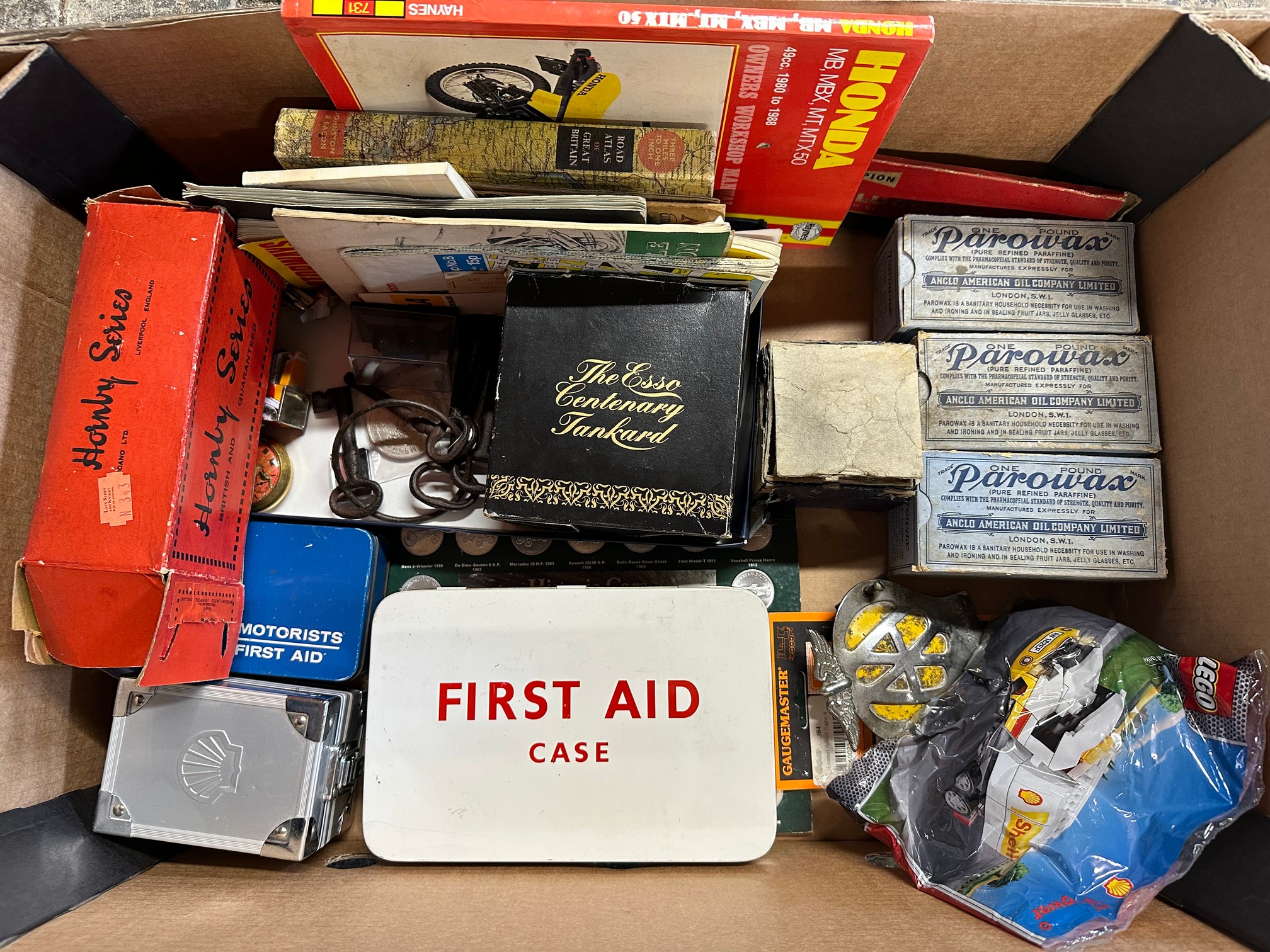 A quantity of mixed motoring collectables, original packaging etc.